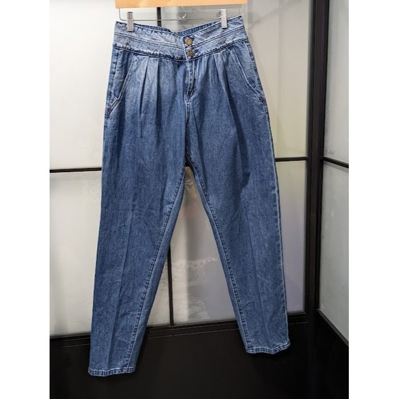 Blanknyc | Pleated Tapered Trousers balloon Straight Leg Jeans vintage sz 27 - Picture 1 of 6